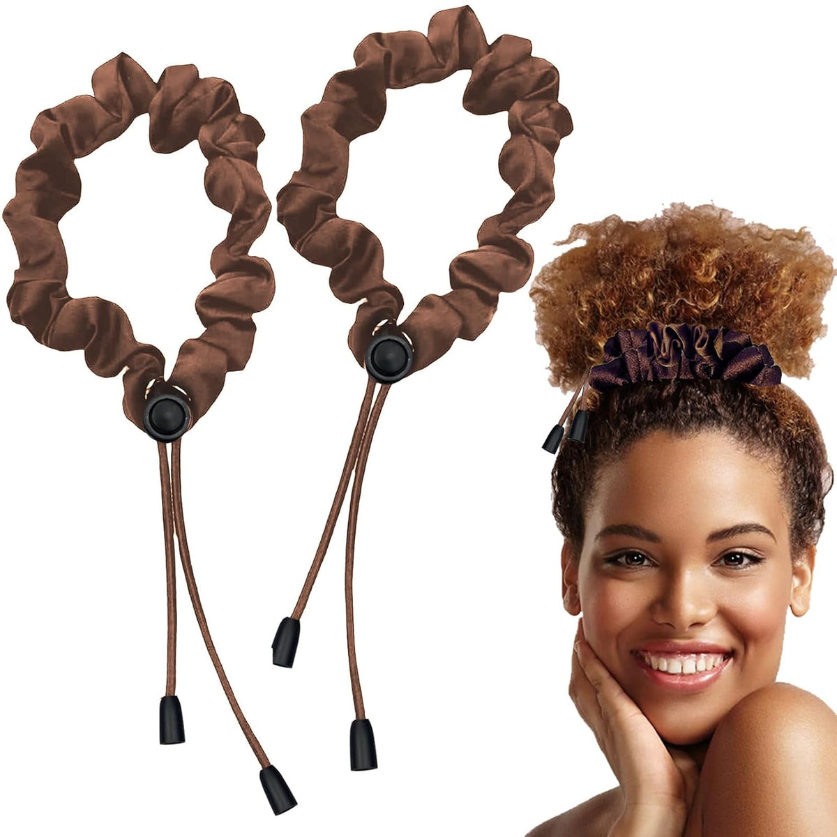 Adjustable Satin Hair Scrunchies – Soft & Secure for Thick Curly Hair (Buy 1 Get 1 Free🔥)