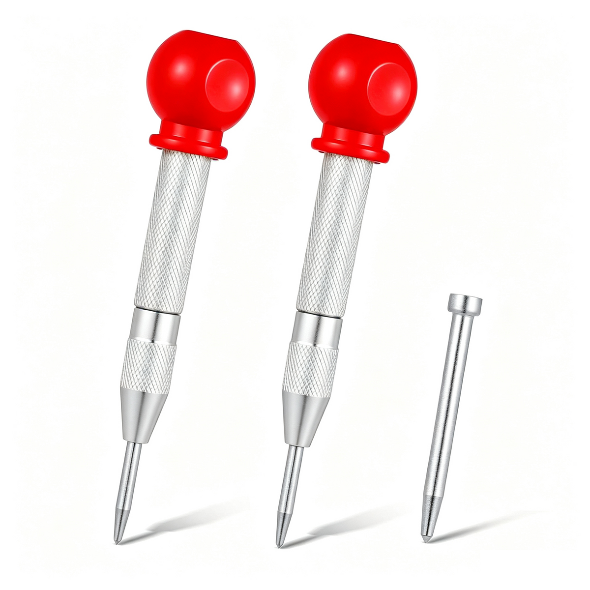 2-Pack Automatic Center Punch – 5" Spring-Loaded Brass Tool for Metal, Wood & Glass