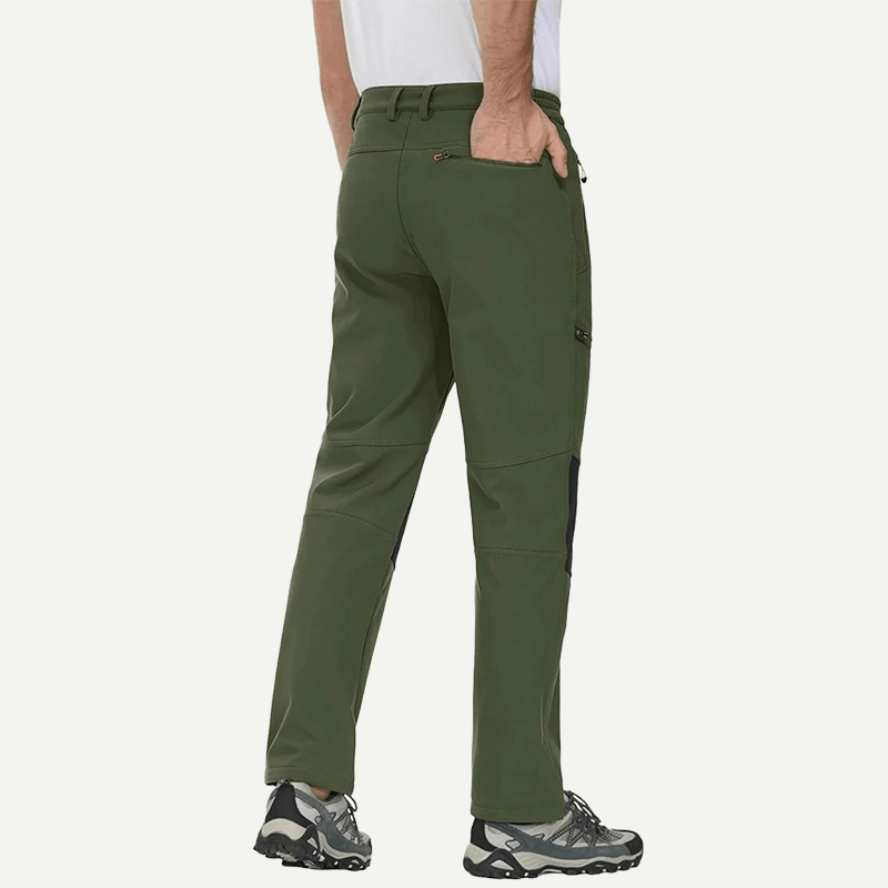 Men's Fleece Lined Winter Snow Pants – Water Resistant, 4 Zip Pockets