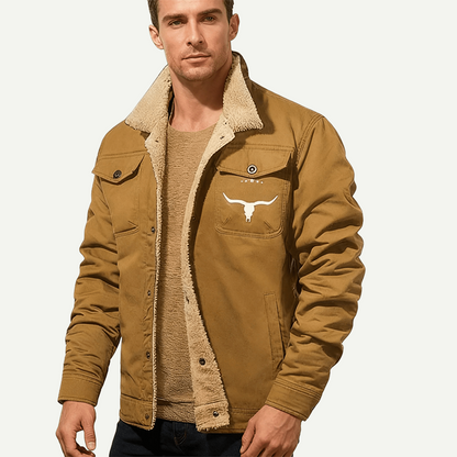 Men's Retro Western Fleece Jacket – Warm, Rugged & Timeless Style