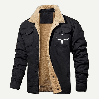 Men's Retro Western Fleece Jacket – Warm, Rugged & Timeless Style