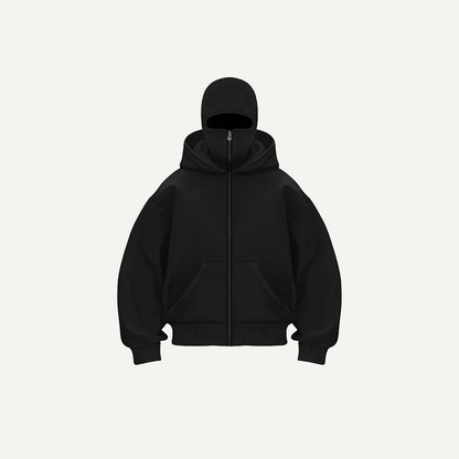 Double Hooded Zip Jacket Wind-resistant Winter Hoodies for Men