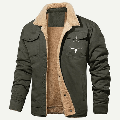 Men's Retro Western Fleece Jacket – Warm, Rugged & Timeless Style