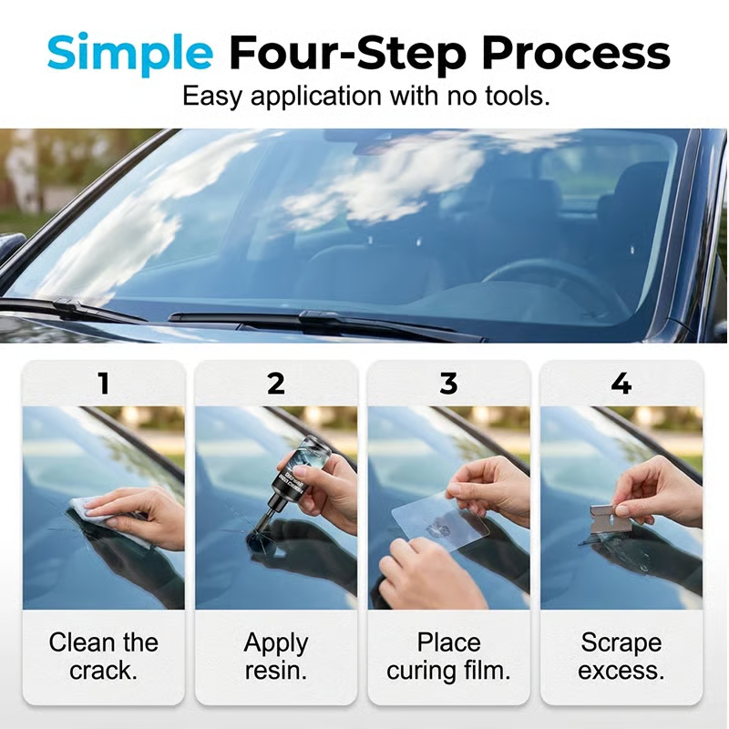 Windshield Repair Kit – DIY UV Resin Glass Crack & Chip Repair