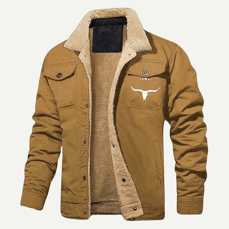 Men's Retro Western Fleece Jacket – Warm, Rugged & Timeless Style