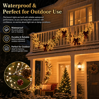 Christmas Vine Wall Lights – Flexible LED Branch Garland with Bows