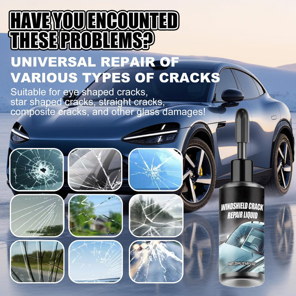 Windshield Repair Kit – DIY UV Resin Glass Crack & Chip Repair