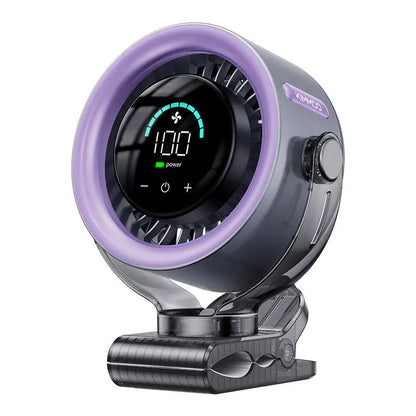 4000mAh Clip-On Turbo Fan – 100 Speeds, 360° Tilt, LED Display