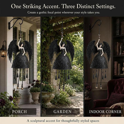 Dark Angel Gothic Wind Chime – Outdoor Garden Hanging Decor