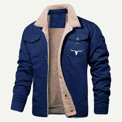 Men's Retro Western Fleece Jacket – Warm, Rugged & Timeless Style