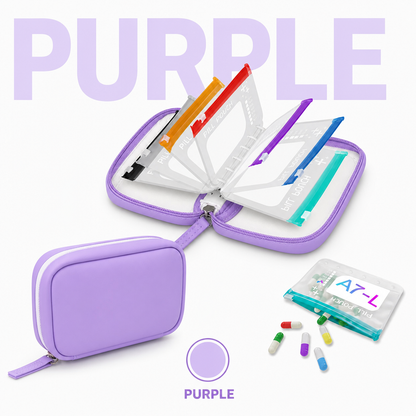 A8 14-Pouch Weekly Pill Organizer – Waterproof, Color-Coded Travel Storage
