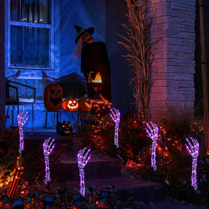 5 Pack Halloween Skeleton Arm Lights– 10FT Glowing LED Hands with 8 Modes