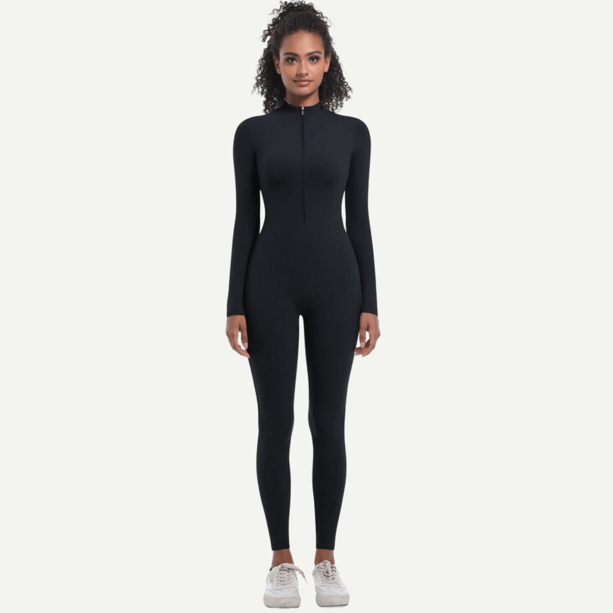 Zipper High Elastic Solid Color Long Yoga Clothes