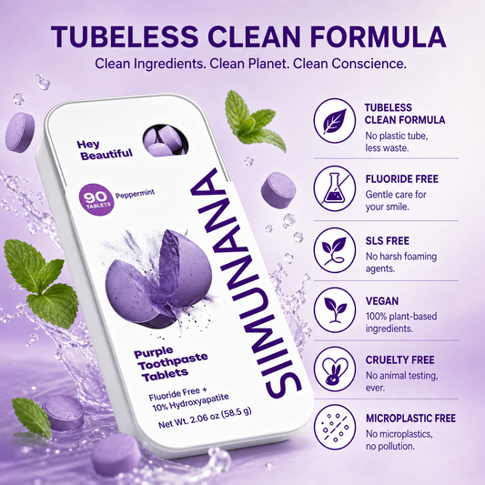 Purple Toothpaste Tablets with Hydroxyapatite & PAP – Fluoride-Free