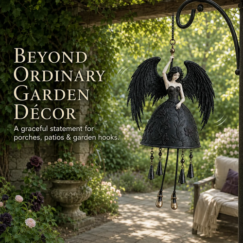 Dark Angel Gothic Wind Chime – Outdoor Garden Hanging Decor