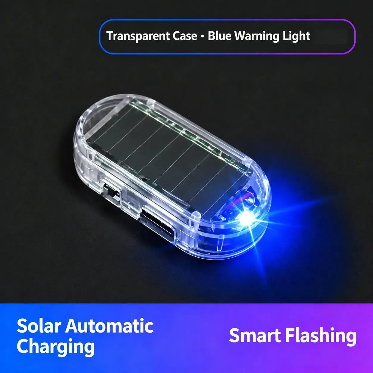 Solar Powered Fake Car Alarm Light – LED Simulated Security Warning Flashing Lamp