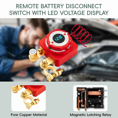 12V 240A Remote Battery Disconnect Switch with LED Voltage Display