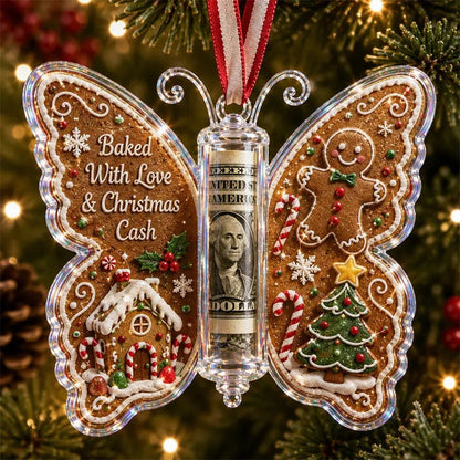 Christmas Cash Gift Ornament – Butterfly Money Holder Set