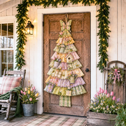 DIY Christmas Tree Door Hanging Kit – Oversized Patchwork Craft